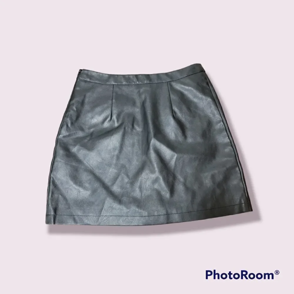 Primary Faux Leather Skirt